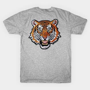 Embroidered Tiger Patch Design T-Shirt